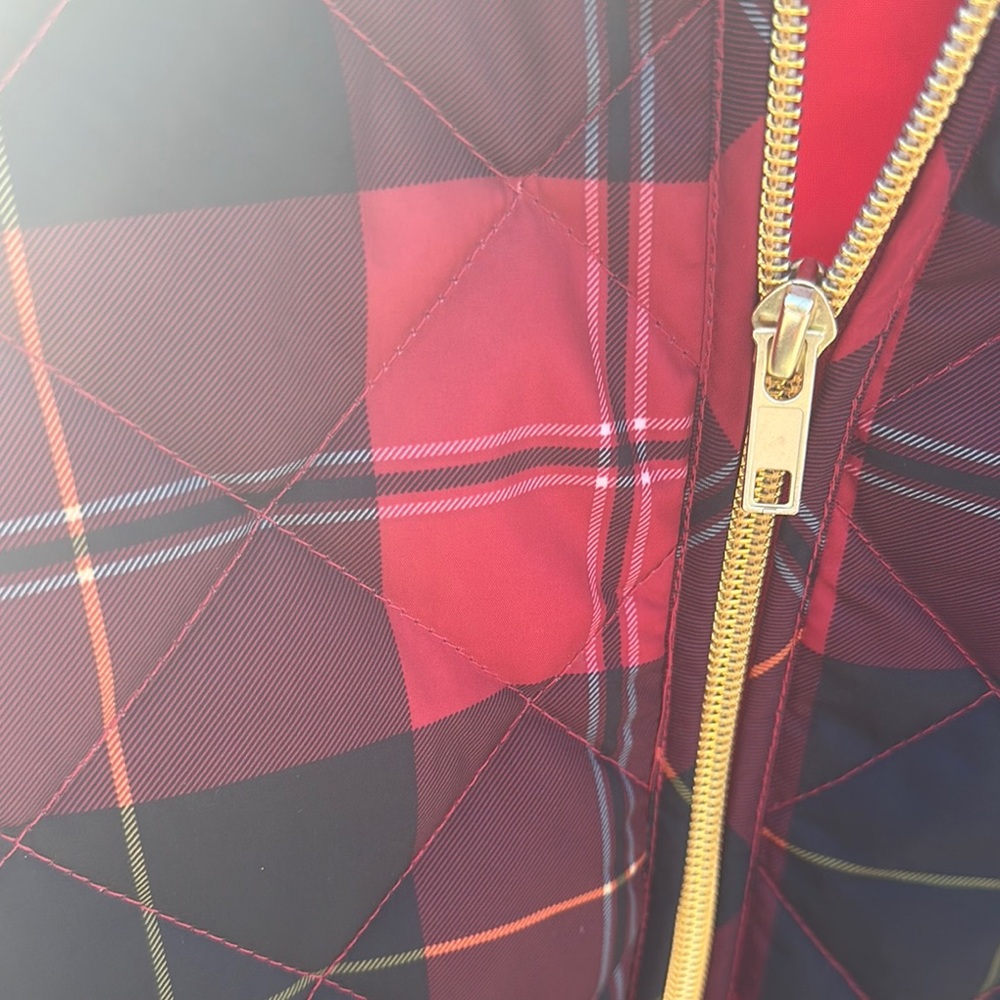 St. John's Bay Red and Black Plaid Vest - Picture 7 of 7